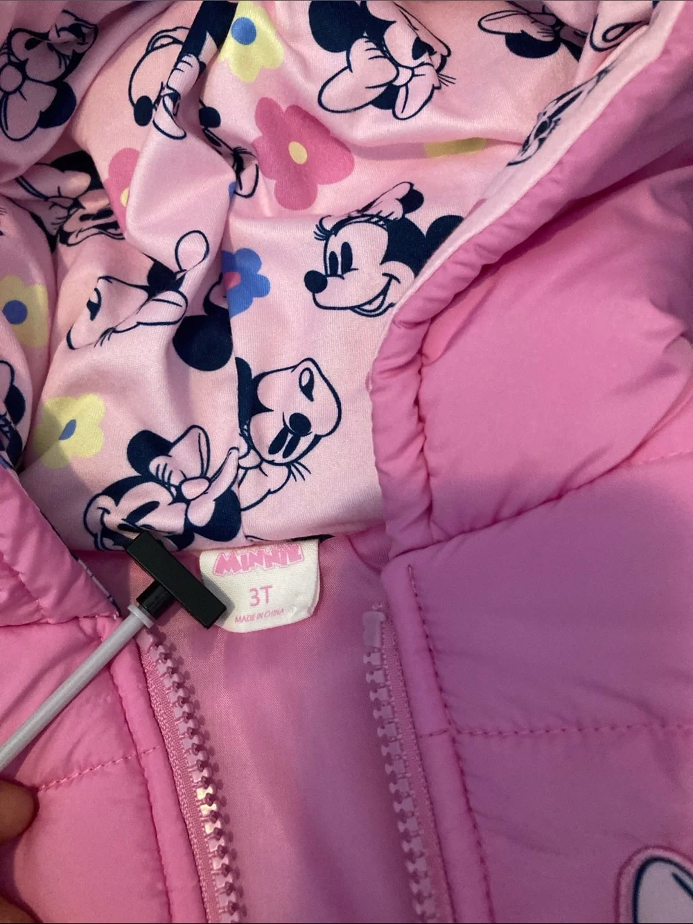 Minnie Mouse Pink Puffer vest, shirt and pants